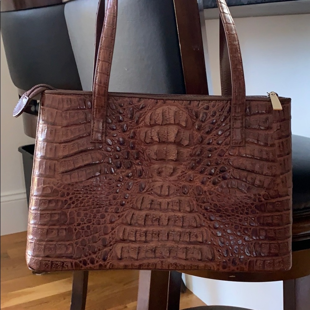 Brown alligator purse